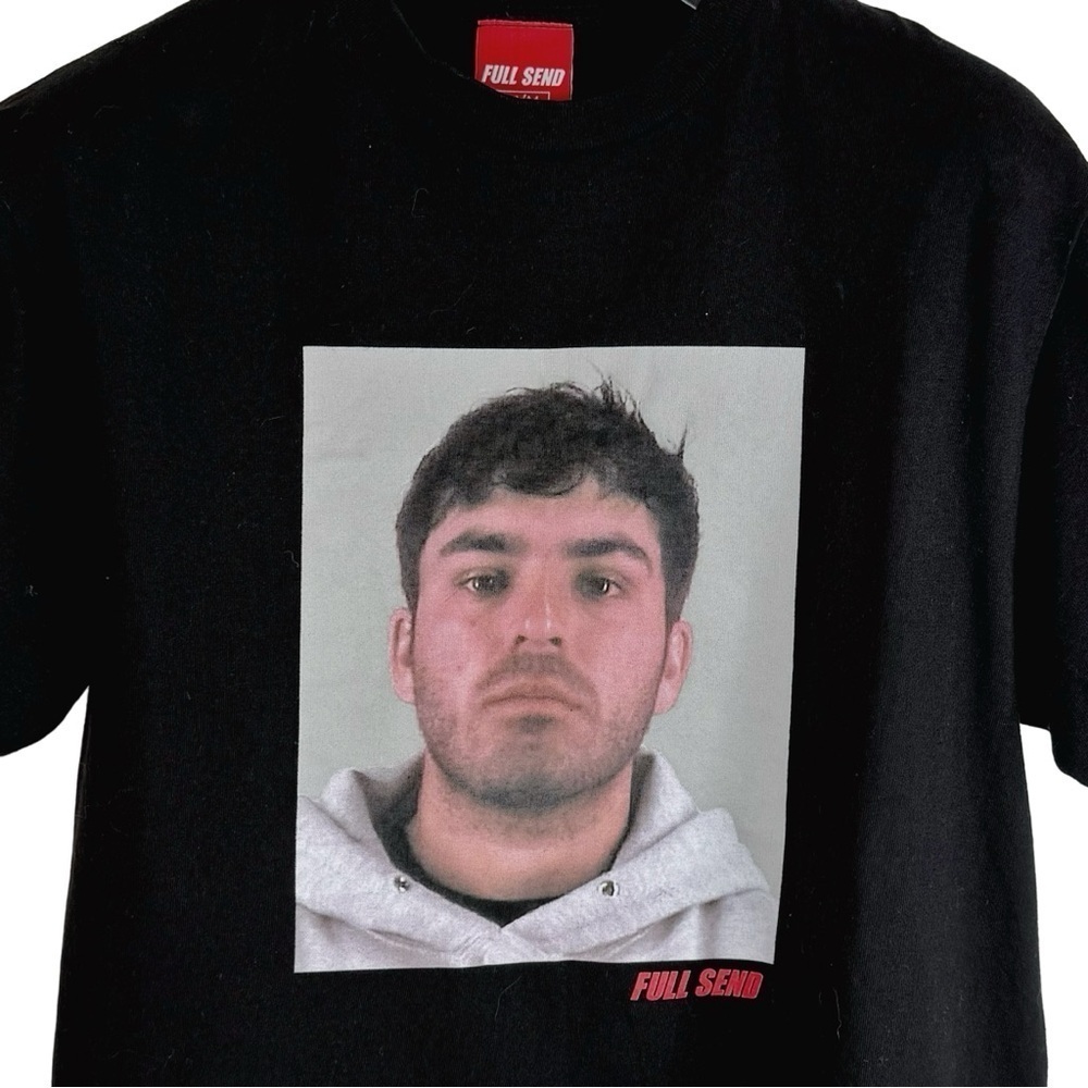 NWOT FULL SEND By Nelk Boys Men's Limited Black Kyle's Mugshot Graphic T-shirt